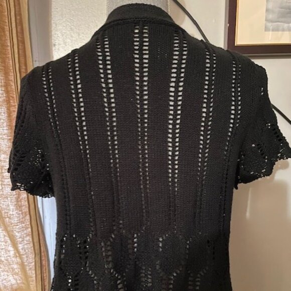 Denver Hayes Crochet Black Shrug Vest size small - Picture 2 of 4